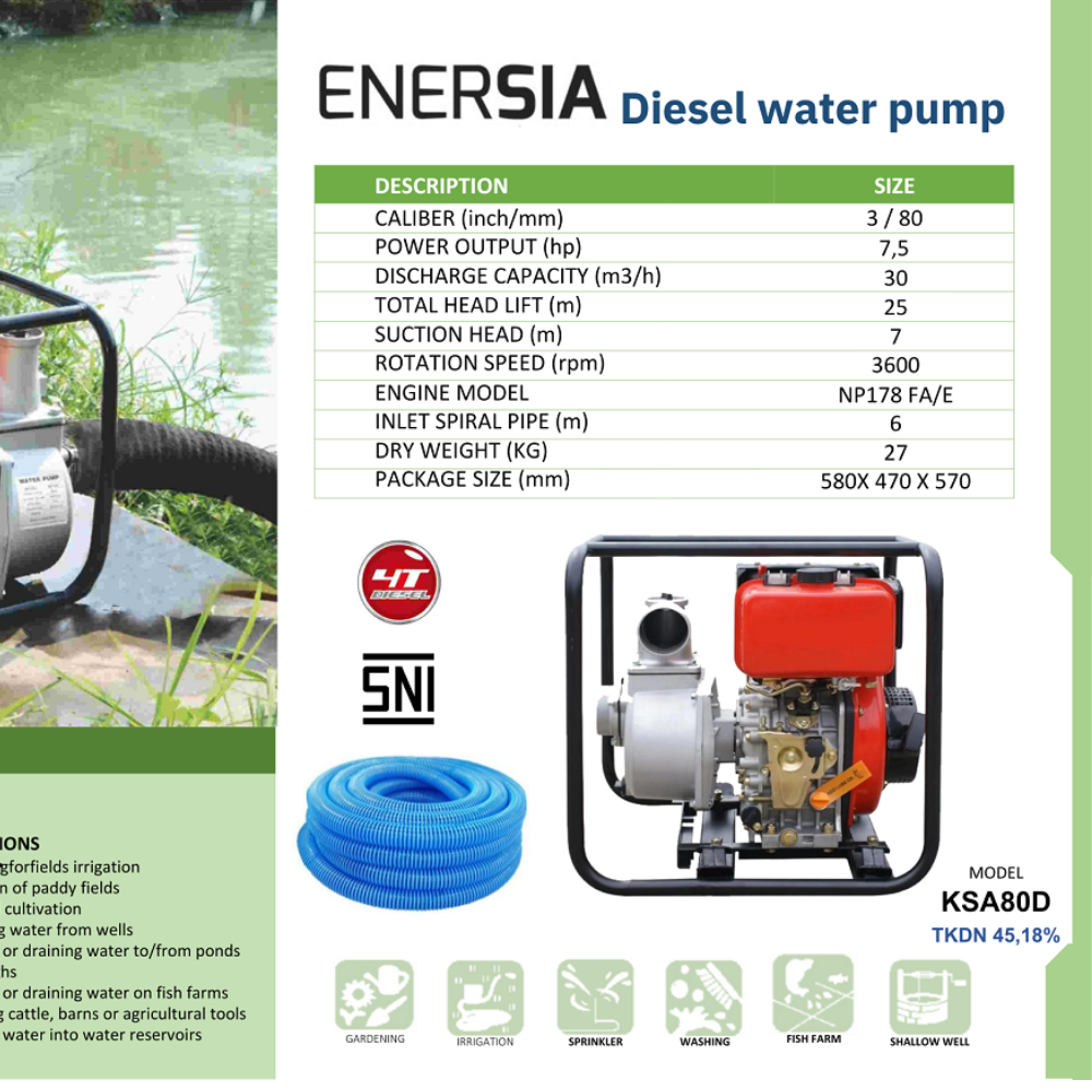 Pompa Irigasi Diesel 3 Inch